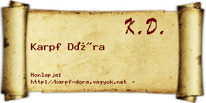 Karpf Dóra névjegykártya