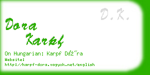 dora karpf business card
